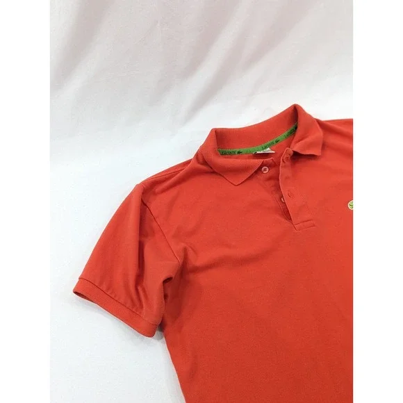 Lacoste Shirt XL Blood‎ Orange Polo 3-Button Short Sleeve Golf Neon Gator - Picture 2 of 8